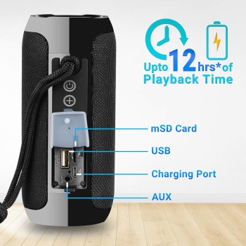 Zebronics Zeb-Action Portable 10W BT Speaker with TWS Function, USB, mSD, AUX, FM, Mic & Fabric Finish(Black) Zebronics Zeb-Action Portable 10W BT Speaker with TWS Function, USB, mSD, AUX, FM, Mic & Fabric Finish(Black)