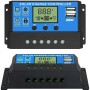 ELEPHANTBOAT ® 10A 12V 24V ABS Solar Panel Charger Controller Battery Dual USB LCD Display Regulator (Blue)