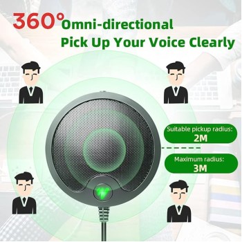 Maono AU-BM10 Boundary Conference USB Microphone with Mute and Headphone Playback, Omnidirectional Mic, Black Maono AU-BM10 Boundary Conference USB Microphone with Mute and Headphone Playback, Omnidirectional Mic, Black