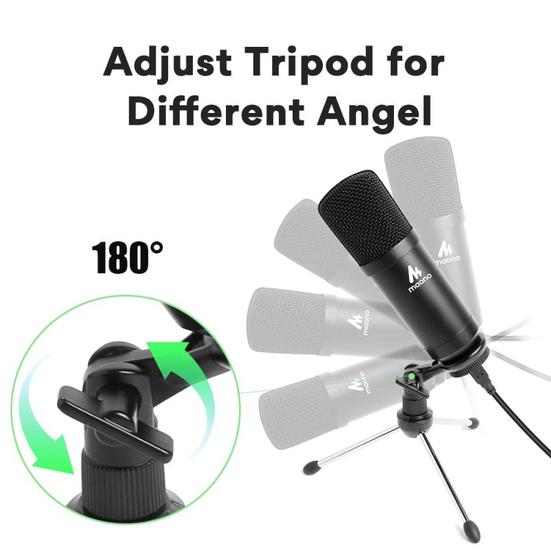 Maono AU-A04TR USB Condenser Cardioid Microphone Kit with Tripod for Podcast, PC, Gaming, Recording, YouTube, Vlogging Maono AU-A04TR USB Condenser Cardioid Microphone Kit with Tripod for Podcast, PC, Gaming, Recording, YouTube, Vlogging