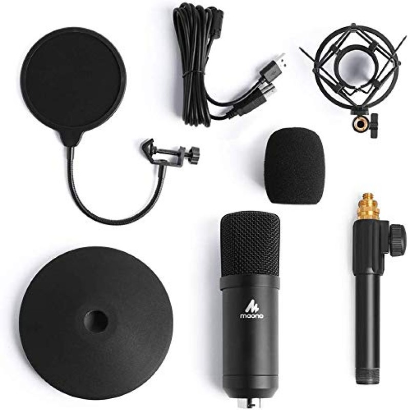 Maono AU-A04T USB Condenser Podcast PC Microphone Kit with Pop Filter and Stand for Computer, YouTube and Gaming Recording Maono AU-A04T USB Condenser Podcast PC Microphone Kit with Pop Filter and Stand for Computer, YouTube and Gaming Recording