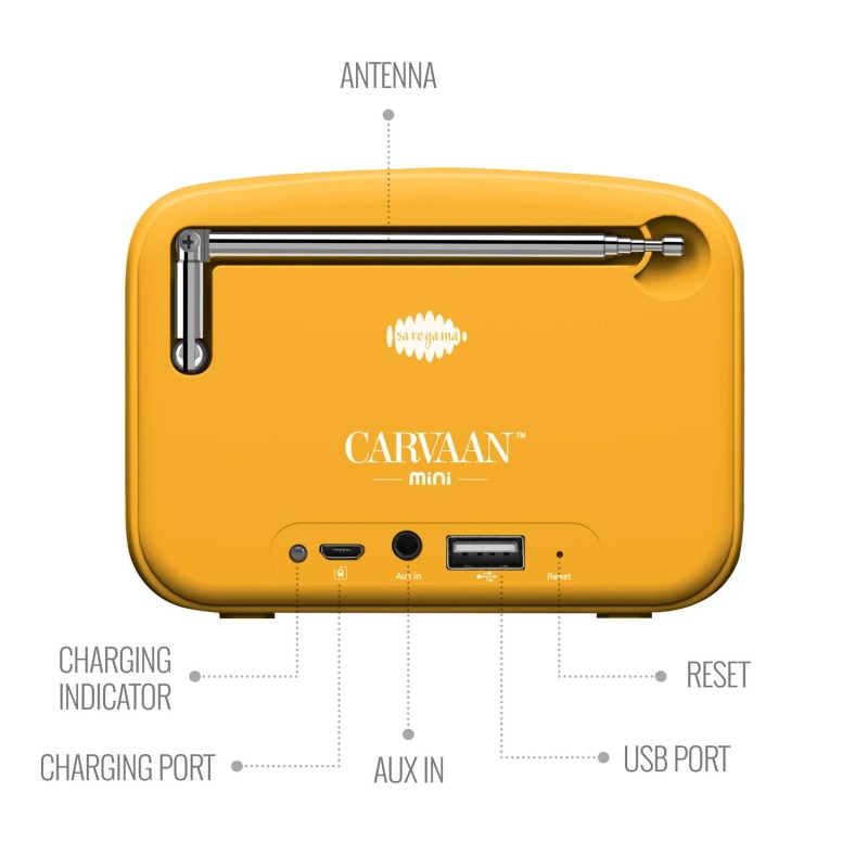 Saregama Carvaan Mini Hindi 2.0 - Music Player with Bluetooth/FM/AM/AUX (Saffron Orange) Saregama Carvaan Mini Hindi 2.0 - Music Player with Bluetooth/FM/AM/AUX (Saffron Orange)