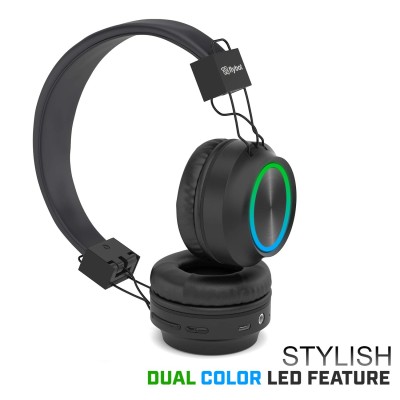Flybot Alpha Wireless Over Ear Bluethooth Headphone with Mic IPX5 Rated with HD Sound and LED Light Design (Black) Flybot Alpha Wireless Over Ear Bluethooth Headphone with Mic IPX5 Rated with HD Sound and LED Light Design (Black)