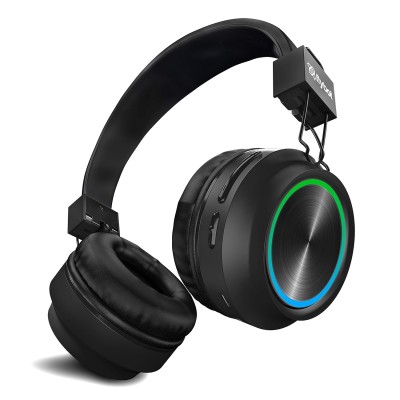 Flybot Alpha Wireless Over Ear Bluethooth Headphone with Mic IPX5 Rated with HD Sound and LED Light Design (Black) Flybot Alpha Wireless Over Ear Bluethooth Headphone with Mic IPX5 Rated with HD Sound and LED Light Design (Black)