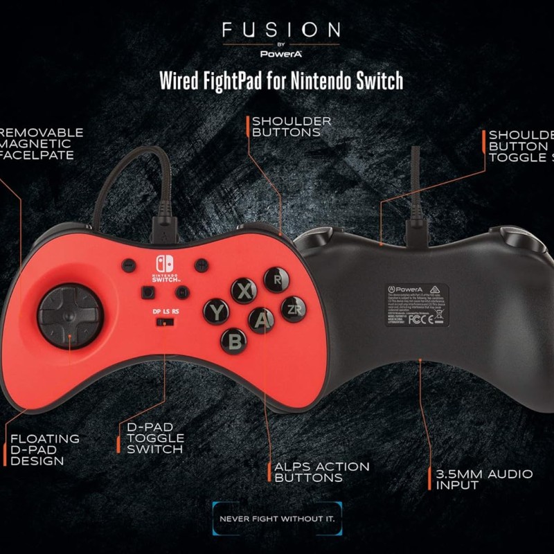 PowerA FUSION Wired FightPad Gaming Controller for Nintendo Switch, Red (Officially Licensed) PowerA FUSION Wired FightPad Gaming Controller for Nintendo Switch, Red (Officially Licensed)