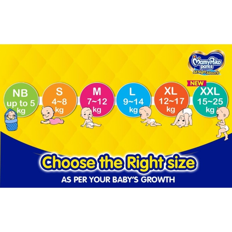 MamyPoko Pants All Night Absorb Baby Diapers Medium (M), 72 Count 7-12 kg MamyPoko Pants All Night Absorb Baby Diapers Medium (M), 72 Count 7-12 kg