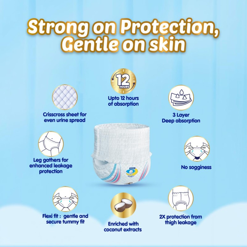 MamyPoko Pants Extra Absorb Baby Diapers, Medium (M size) | 7-12 kg | 148 Count |Deep Sleep Diapers| Soft gentle fit |Deep Absorbent Crisscross | skin MamyPoko Pants Extra Absorb Baby Diapers, Medium (M size) | 7-12 kg | 148 Count |Deep Sleep Diapers| Soft gentle fit |Deep Absorbent Crisscross | skin