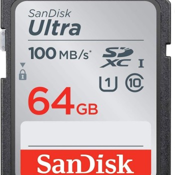SanDisk 64GB Ultra SDXC UHS-I Memory Card - 100MB/s, C10, U1, Full HD, SD Card - SDSDUNR-064G-GN6IN