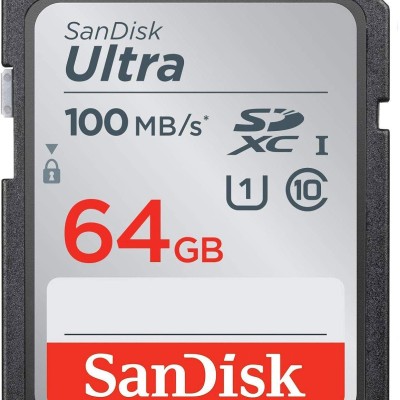SanDisk 64GB Ultra SDXC UHS-I Memory Card - 100MB/s, C10, U1, Full HD, SD Card - SDSDUNR-064G-GN6IN SanDisk 64GB Ultra SDXC UHS-I Memory Card - 100MB/s, C10, U1, Full HD, SD Card - SDSDUNR-064G-GN6IN