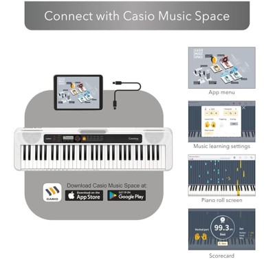 Casio CT-S200 61-Key Portable Keyboard, White Casio CT-S200 61-Key Portable Keyboard, White