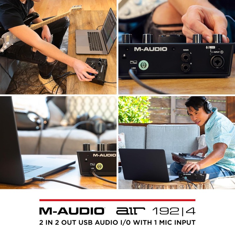M-Audio AIR 192|4 | 2-In 2-Out USB Audio Interface with Recording Software from ProTools & Ableton Live, Plus Studio-Grade FX & Virtual Instruments M-Audio AIR 192|4 | 2-In 2-Out USB Audio Interface with Recording Software from ProTools & Ableton Live, Plus Studio-Grade FX & Virtual Instruments