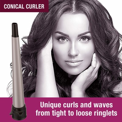 Havells 5-in-1 Multi Styling Kit - Straightener, Curler, Crimper, Conical Curler & Volume Brush, for Multiple Hair Styles, Silver/Black, HC4045 Havells 5-in-1 Multi Styling Kit - Straightener, Curler, Crimper, Conical Curler & Volume Brush, for Multiple Hair Styles, Silver/Black, HC4045
