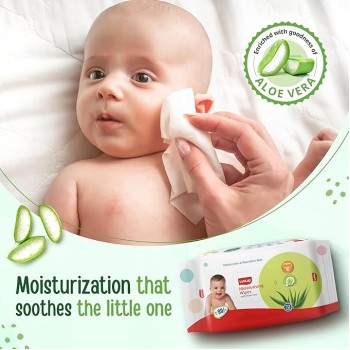 LuvLap Paraben Free Baby Wipes with Aloe Vera (72 Wipes/Pack, Pack of 6)