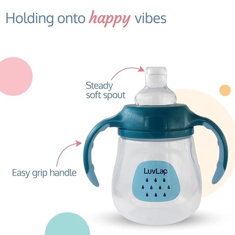 LuvLap Little Dolphin Sipper, Soft Silicone Spout, Anti-Spill, Colour, 210Ml, 6M+, Blue LuvLap Little Dolphin Sipper, Soft Silicone Spout, Anti-Spill, Colour, 210Ml, 6M+, Blue