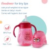 LuvLap Wise Owl for Infant/Toddler 280ml, Anti-Spill Sippy Cup with Soft Silicone Straw BPA Free, 12m+ (Pink)