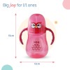 LuvLap Wise Owl for Infant/Toddler 280ml, Anti-Spill Sippy Cup with Soft Silicone Straw BPA Free, 12m+ (Pink)
