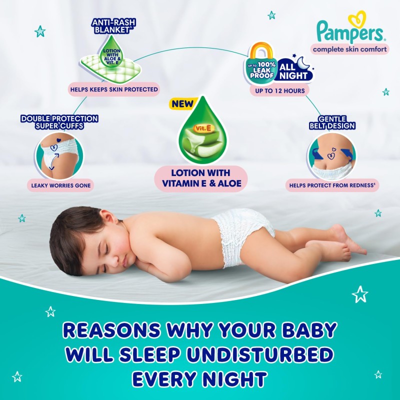 Pampers All Round Protection Pants Style Baby Diapers, Double Extra Large size (XXL) 42 Count,15-25kg, Anti-rash blanket, 360 degree Lotion with Aloe Pampers All Round Protection Pants Style Baby Diapers, Double Extra Large size (XXL) 42 Count,15-25kg, Anti-rash blanket, 360 degree Lotion with Aloe