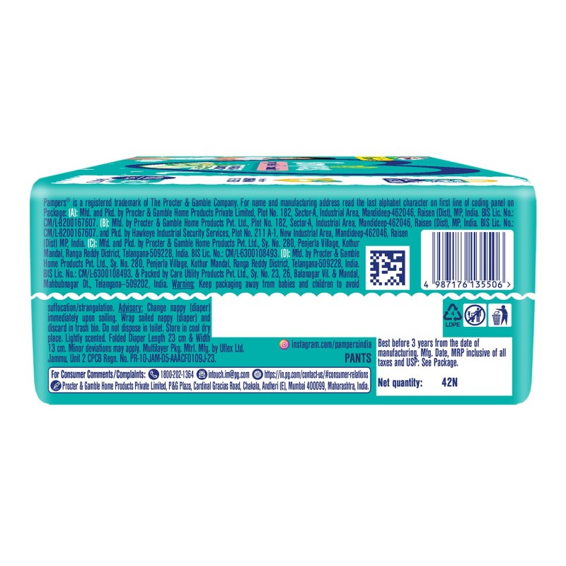 Pampers All Round Protection Pants Style Baby Diapers, Double Extra Large size (XXL) 42 Count,15-25kg, Anti-rash blanket, 360 degree Lotion with Aloe Pampers All Round Protection Pants Style Baby Diapers, Double Extra Large size (XXL) 42 Count,15-25kg, Anti-rash blanket, 360 degree Lotion with Aloe