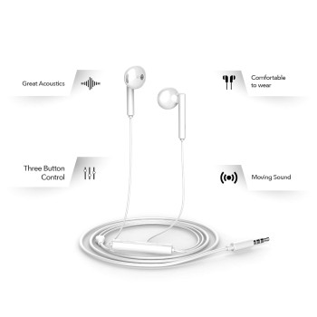 Honor AM115 Half in-Ear Earphones with mic (White) Honor AM115 Half in-Ear Earphones with mic (White)