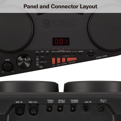 YAMAHA DD-75 Portable Digital Drums, Black YAMAHA DD-75 Portable Digital Drums, Black