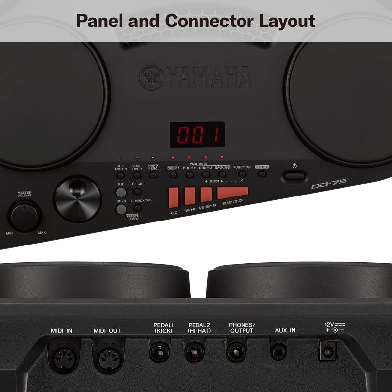 YAMAHA DD-75 Portable Digital Drums, Black YAMAHA DD-75 Portable Digital Drums, Black