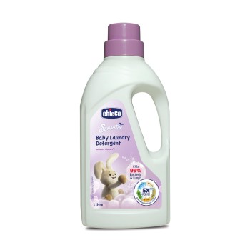 Chicco Sensitive Baby Laundry Detergent, Delicate Flowers Fragrance, 1L | Liquid Detergent for Baby Clothes | Kills 99% Barteria and Fungi | 5X Stain Fighter | Free From Harsh Chemicals & Colorants