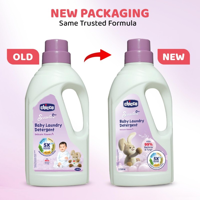 Chicco Sensitive Baby Laundry Detergent, Delicate Flowers Fragrance, 1L | Liquid Detergent for Baby Clothes | Kills 99% Barteria and Fungi | 5X Stain Fighter | Free From Harsh Chemicals & Colorants Chicco Sensitive Baby Laundry Detergent, Delicate Flowers Fragrance, 1L | Liquid Detergent for Baby Clothes | Kills 99% Barteria and Fungi | 5X Stain Fighter | Free From Harsh Chemicals & Colorants
