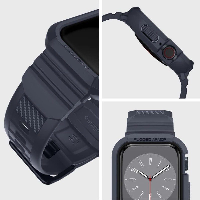 Spigen Rugged Armor Pro Case & Strap for Apple Watch Series 9/8/7 (45mm) | Series SE2/6/SE/5/4 (44mm) - Chacoal Gray (Watch not included) Spigen Rugged Armor Pro Case & Strap for Apple Watch Series 9/8/7 (45mm) | Series SE2/6/SE/5/4 (44mm) - Chacoal Gray (Watch not included)