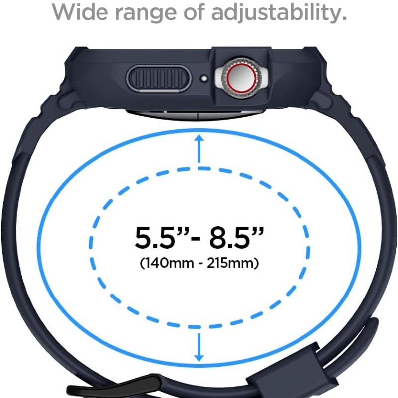Spigen Rugged Armor Pro Case & Strap for Apple Watch Series 9/8/7 (45mm) | Series SE2/6/SE/5/4 (44mm) - Chacoal Gray (Watch not included) Spigen Rugged Armor Pro Case & Strap for Apple Watch Series 9/8/7 (45mm) | Series SE2/6/SE/5/4 (44mm) - Chacoal Gray (Watch not included)