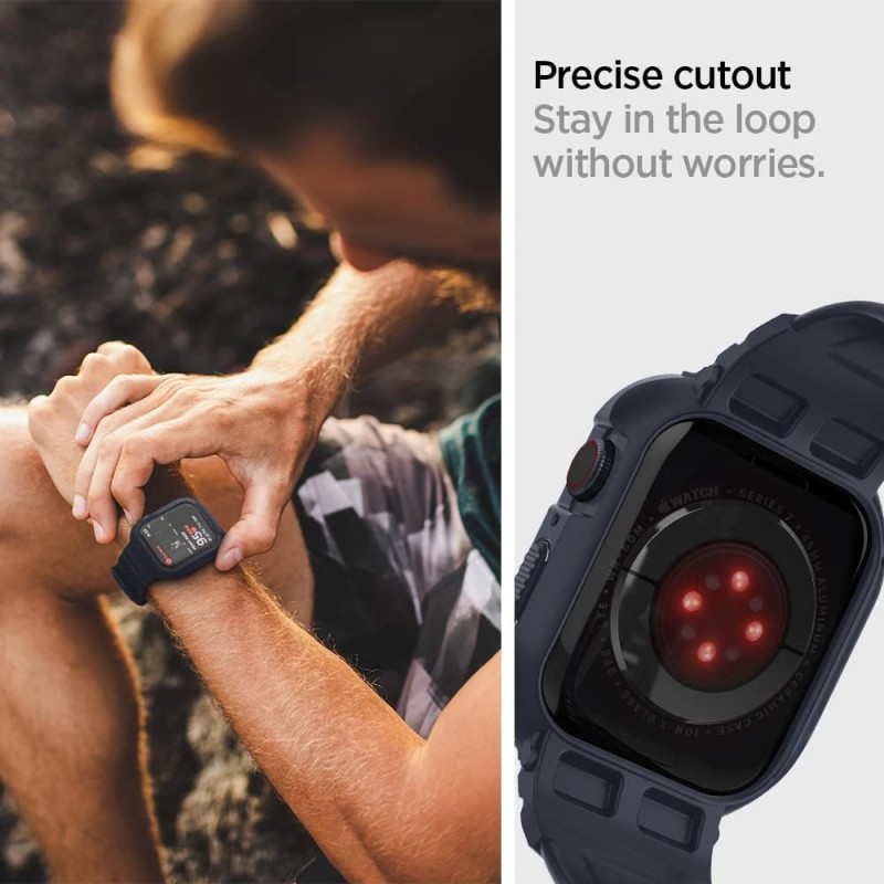 Spigen Rugged Armor Pro Case & Strap for Apple Watch Series 9/8/7 (45mm) | Series SE2/6/SE/5/4 (44mm) - Chacoal Gray (Watch not included) Spigen Rugged Armor Pro Case & Strap for Apple Watch Series 9/8/7 (45mm) | Series SE2/6/SE/5/4 (44mm) - Chacoal Gray (Watch not included)