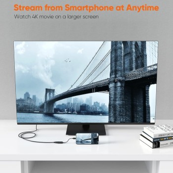 CableCreation USB C to HDMI Adapter 4K@60Hz with HDR, USB Type C to HDMI Converter, Thunderbolt Compatible with MacBook Pro, iPad Pro 2020, Surface Go, XPS 13, Yoga 910, Galaxy S10 or Dex to TV, Monitor, Projector, Black