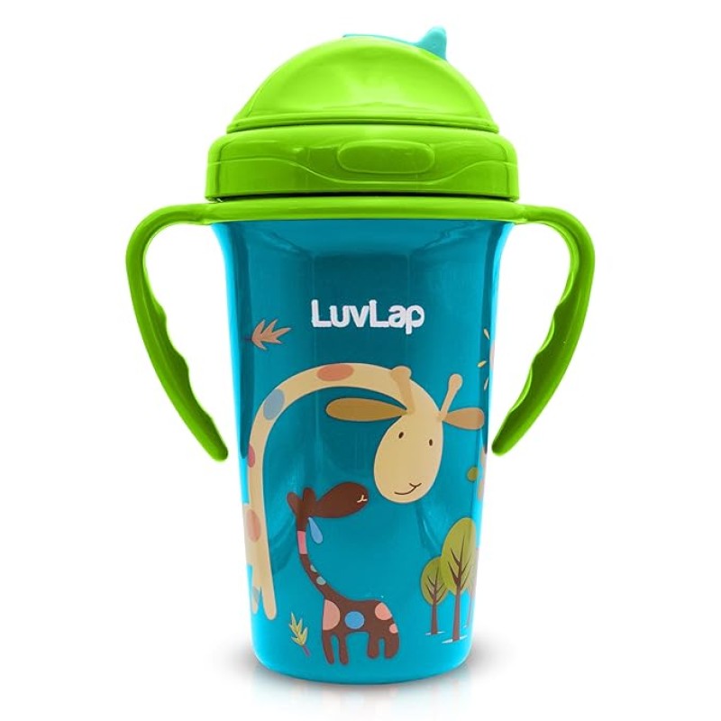 LuvLap Tiny Giffy Sippy Cup, Silicone Straw, BPA Free, 300 ml 18m+ (Green) LuvLap Tiny Giffy Sippy Cup, Silicone Straw, BPA Free, 300 ml 18m+ (Green)