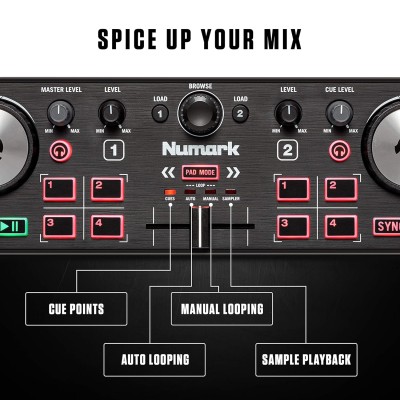 Numark DJ2GO2 Touch | Compact 2 Deck USB DJ Controller For Serato DJ with a Mixer/Crossfader, Audio Interface and Touch Capacitive Jog Wheels Numark DJ2GO2 Touch | Compact 2 Deck USB DJ Controller For Serato DJ with a Mixer/Crossfader, Audio Interface and Touch Capacitive Jog Wheels