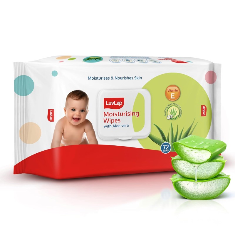 LuvLap Paraben Free Baby Wipes with Aloe Vera, with Fliptop Lid (72 Wipes/Pack) LuvLap Paraben Free Baby Wipes with Aloe Vera, with Fliptop Lid (72 Wipes/Pack)