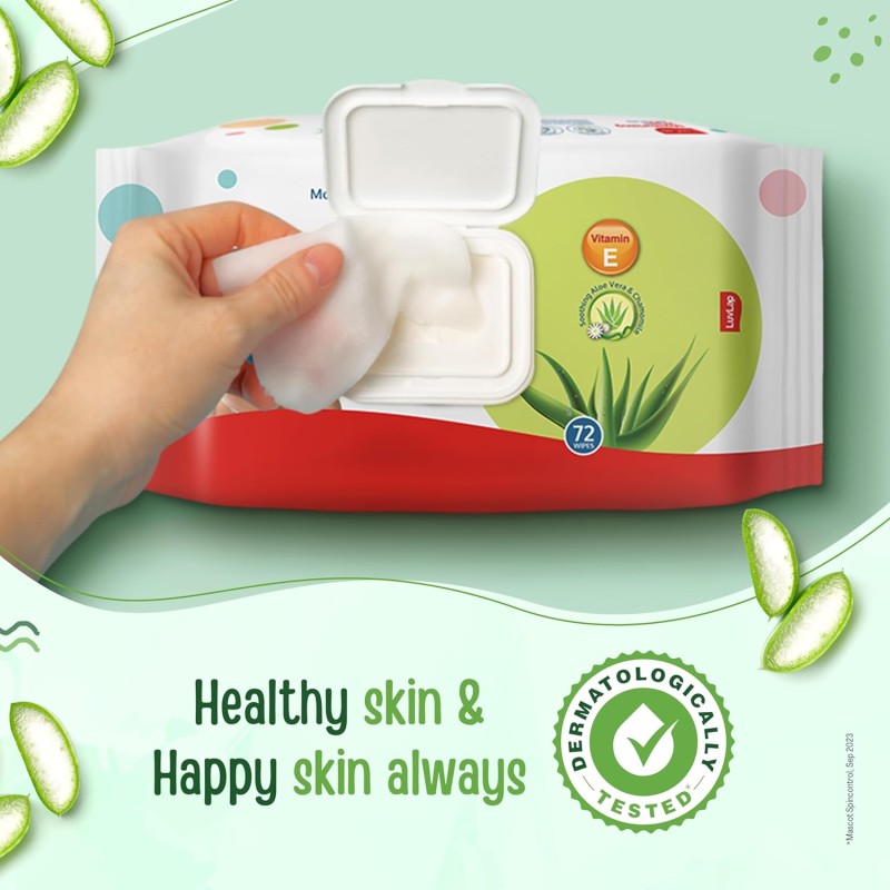 LuvLap Paraben Free Baby Wipes with Aloe Vera, with Fliptop Lid (72 Wipes/Pack) LuvLap Paraben Free Baby Wipes with Aloe Vera, with Fliptop Lid (72 Wipes/Pack)