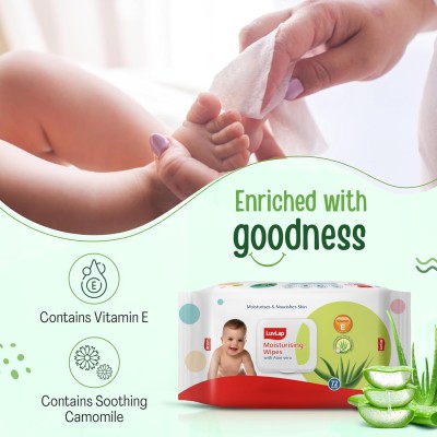 LuvLap Paraben Free Baby Wipes with Aloe Vera, with Fliptop Lid (72 Wipes/Pack) LuvLap Paraben Free Baby Wipes with Aloe Vera, with Fliptop Lid (72 Wipes/Pack)
