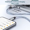 Wayona Type C To Type C Fast Charging Cable 65W/3.25A Usb C Nylon Braided Cord Compatible For Smartphone (Samsung Galaxy S22 S21 S20 Fe S10 M33 M51 M31 A73 A51 Note 20 10/Note 20 10 Plus) (1M, Grey)