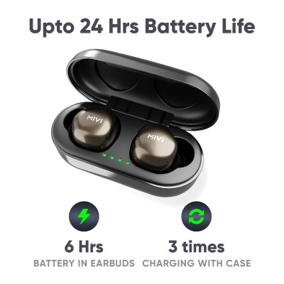 Mivi Duopods M40 True Wireless BluetoothIn Ear Earbuds with Mic, Studio Sound, Powerful Bass, 24 Hours of Battery and EarPods with Touch Control Mivi Duopods M40 True Wireless BluetoothIn Ear Earbuds with Mic, Studio Sound, Powerful Bass, 24 Hours of Battery and EarPods with Touch Control