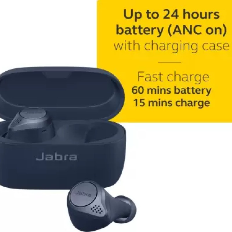 Jabra Elite Active 75t Active Noise Cancellation enabled Bluetooth Headset (Navy, True Wireless) Jabra Elite Active 75t Active Noise Cancellation enabled Bluetooth Headset (Navy, True Wireless)