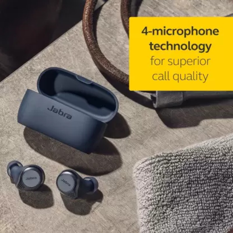 Jabra Elite Active 75t Active Noise Cancellation enabled Bluetooth Headset (Navy, True Wireless) Jabra Elite Active 75t Active Noise Cancellation enabled Bluetooth Headset (Navy, True Wireless)