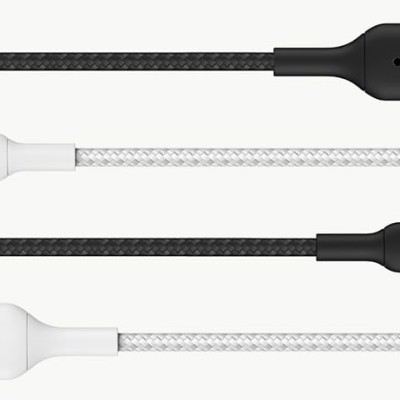 Belkin Apple Certified Lightning to USB Charge and Sync Tough Braided Cable for iPhone, iPad, Air Pods, 3.3 feet (1 meters) – Black Belkin Apple Certified Lightning to USB Charge and Sync Tough Braided Cable for iPhone, iPad, Air Pods, 3.3 feet (1 meters) – Black