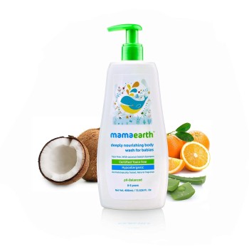 Mamaearth Deeply Nourishing Natural Baby wash (400 ml, 0-5 Yrs), White, Large Mamaearth Deeply Nourishing Natural Baby wash (400 ml, 0-5 Yrs), White, Large