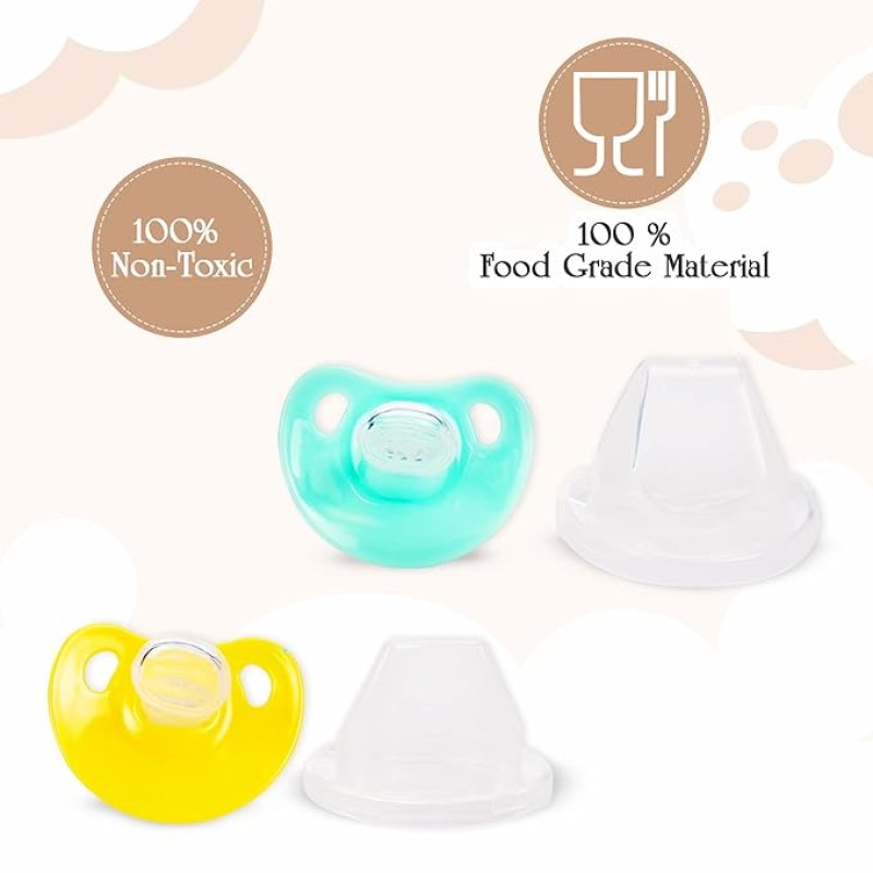 Mee Mee Baby Silicone Pacifier | Orthodontic Nipple for Oral Stimulation | Unique Shape to Support Psychological Breathing | Soother for Babies | Easy to Clean | 0-18 Months (Yellow/Green) Mee Mee Baby Silicone Pacifier | Orthodontic Nipple for Oral Stimulation | Unique Shape to Support Psychological Breathing | Soother for Babies | Easy to Clean | 0-18 Months (Yellow/Green)