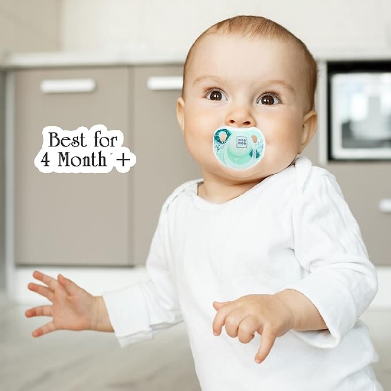 Mee Mee Baby Silicone Pacifier | Orthodontic Nipple for Oral Stimulation | Unique Shape to Support Psychological Breathing | Soother for Babies | Easy to Clean | 0-18 Months (Yellow/Green) Mee Mee Baby Silicone Pacifier | Orthodontic Nipple for Oral Stimulation | Unique Shape to Support Psychological Breathing | Soother for Babies | Easy to Clean | 0-18 Months (Yellow/Green)
