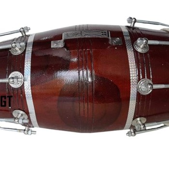 GT manufacturers Wood Dholak Musical Instrument Drum Nuts N Bolt Dholak-Brown
