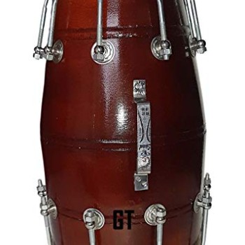 GT manufacturers Wood Dholak Musical Instrument Drum Nuts N Bolt Dholak-Brown GT manufacturers Wood Dholak Musical Instrument Drum Nuts N Bolt Dholak-Brown