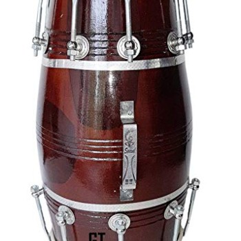 GT manufacturers Wood Dholak Musical Instrument Drum Nuts N Bolt Dholak-Brown