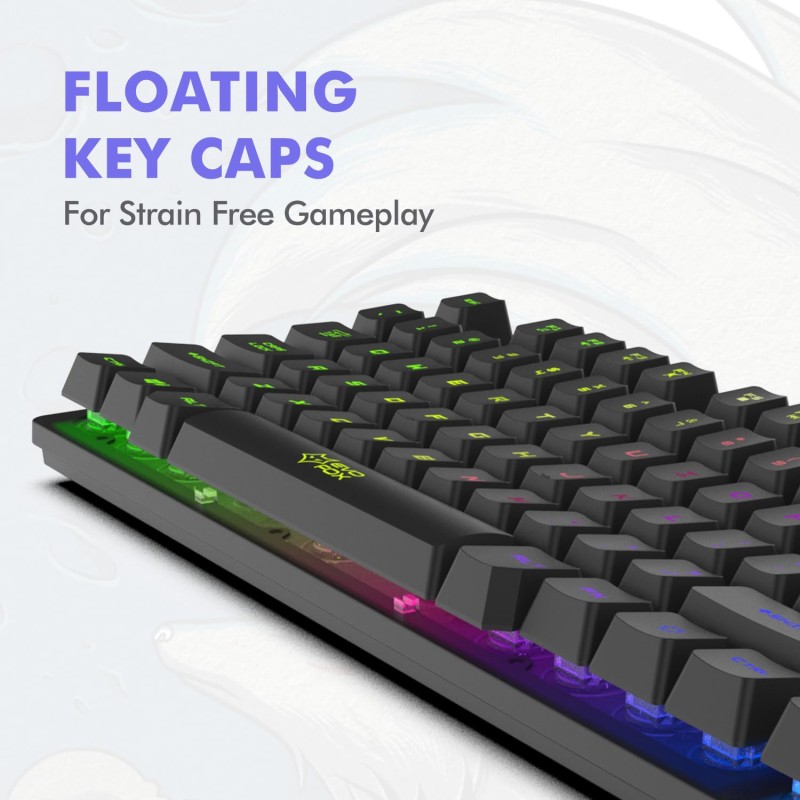 EvoFox Fireblade Wired Gaming Keyboard with Multiple Lightning Effects I Compact TKL Design I LED Backlit I 19 Anti Ghosting Keys I Windows Lock Key I Breathing Effect I Spill Resistant I 1.5M Braided Cable with Magnetic Ring (Black) EvoFox Fireblade Wired Gaming Keyboard with Multiple Lightning Effects I Compact TKL Design I LED Backlit I 19 Anti Ghosting Keys I Windows Lock Key I Breathing Effect I Spill Resistant I 1.5M Braided Cable with Magnetic Ring (Black)