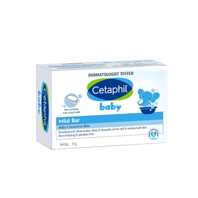Cetaphil Baby Mild Bar 75gm, Kids Soap for Bath, White, Medium Cetaphil Baby Mild Bar 75gm, Kids Soap for Bath, White, Medium