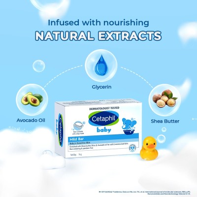 Cetaphil Baby Mild Bar 75gm, Kids Soap for Bath, White, Medium Cetaphil Baby Mild Bar 75gm, Kids Soap for Bath, White, Medium